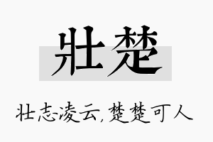 壮楚名字的寓意及含义