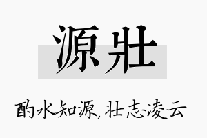 源壮名字的寓意及含义