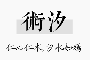 术汐名字的寓意及含义