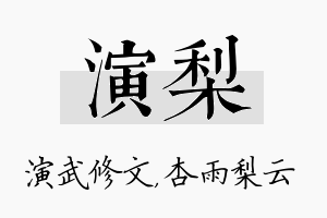 演梨名字的寓意及含义