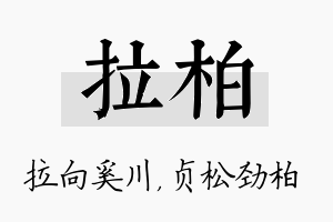 拉柏名字的寓意及含义