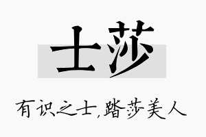 士莎名字的寓意及含义