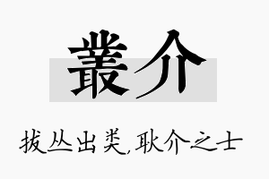 丛介名字的寓意及含义