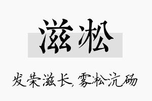 滋凇名字的寓意及含义