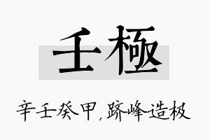 壬极名字的寓意及含义