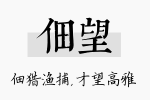 佃望名字的寓意及含义