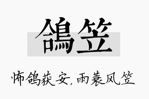 鸽笠名字的寓意及含义