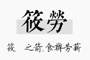 筱劳名字的寓意及含义