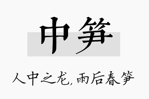 中笋名字的寓意及含义