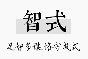 智式名字的寓意及含义