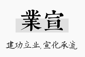 业宣名字的寓意及含义