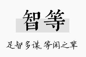 智等名字的寓意及含义