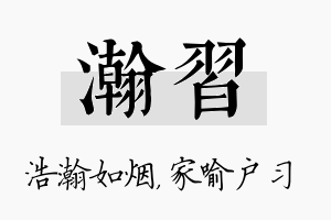 瀚习名字的寓意及含义