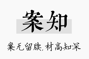 案知名字的寓意及含义