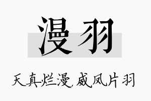 漫羽名字的寓意及含义