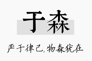 于森名字的寓意及含义