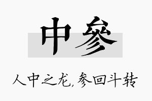 中参名字的寓意及含义