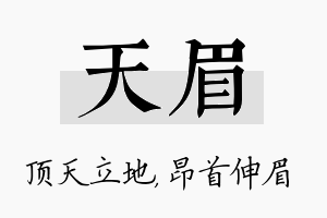 天眉名字的寓意及含义