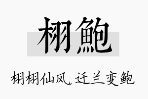 栩鲍名字的寓意及含义