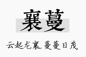 襄蔓名字的寓意及含义