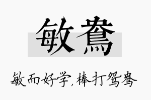 敏鸯名字的寓意及含义