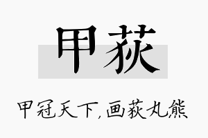 甲荻名字的寓意及含义