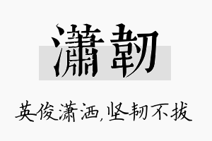 潇韧名字的寓意及含义