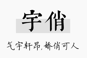 宇俏名字的寓意及含义