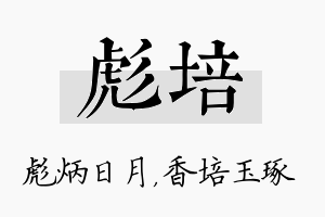 彪培名字的寓意及含义