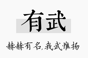 有武名字的寓意及含义