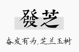 发芝名字的寓意及含义