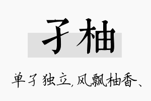 孑柚名字的寓意及含义