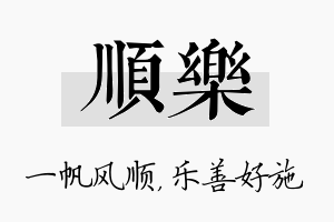 顺乐名字的寓意及含义