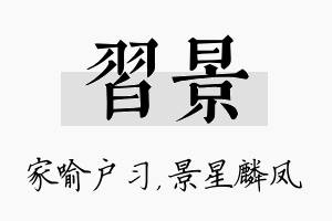 习景名字的寓意及含义