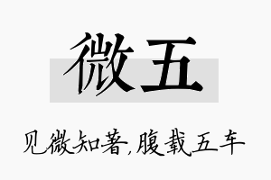 微五名字的寓意及含义