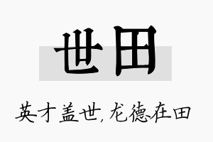 世田名字的寓意及含义