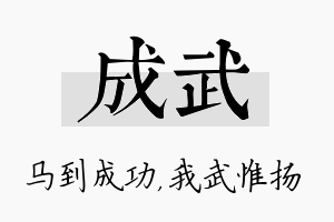 成武名字的寓意及含义