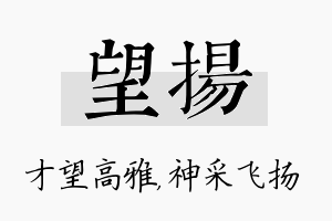 望扬名字的寓意及含义