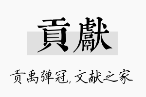 贡献名字的寓意及含义