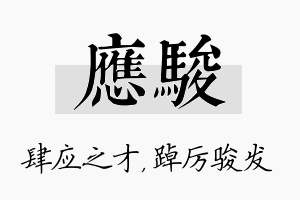 应骏名字的寓意及含义