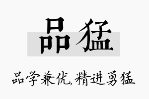 品猛名字的寓意及含义