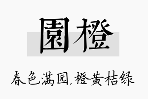 园橙名字的寓意及含义