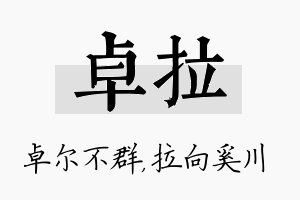 卓拉名字的寓意及含义