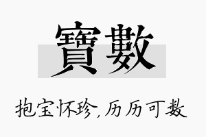 宝数名字的寓意及含义