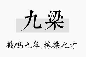 九梁名字的寓意及含义