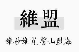 维盟名字的寓意及含义