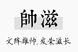 帅滋名字的寓意及含义