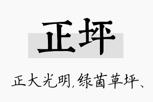 正坪名字的寓意及含义