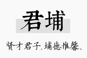 君埔名字的寓意及含义