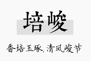 培峻名字的寓意及含义